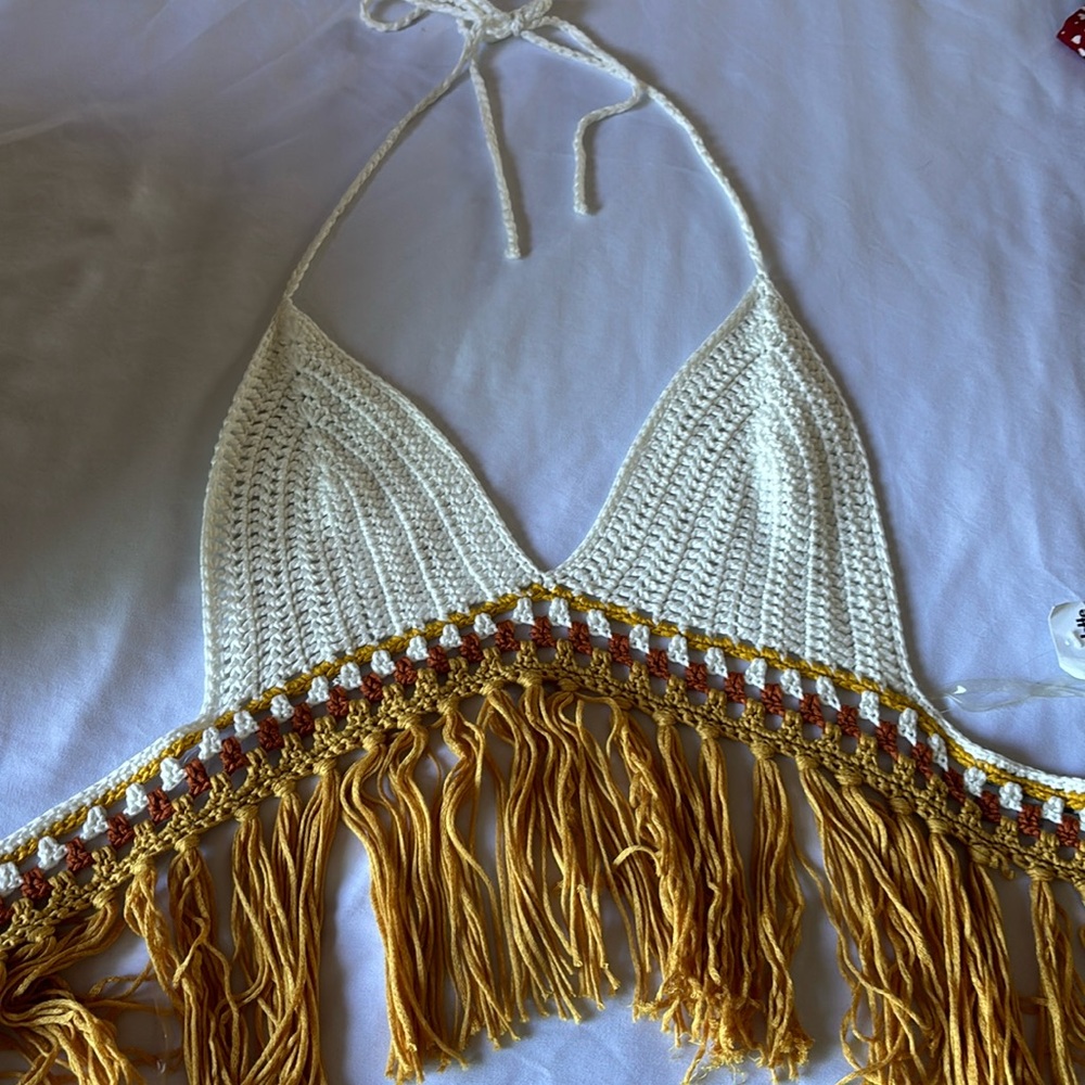 charlotte russe boho crochet top size medium NWT